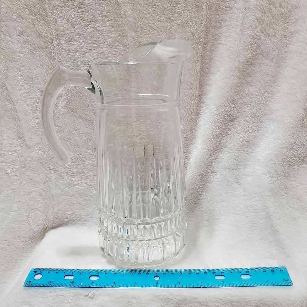 Clear glass pitcher